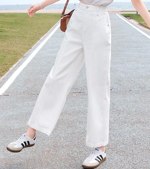 【百图lulu定制】【小白管裤】遮肉显瘦八分  中缝线 小白裤 商品图1