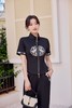 Le Malene 黑色新中式刺绣外套长裤套装 20294 商品缩略图4
