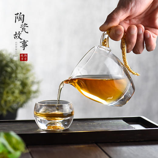 金箔玻璃公道杯 茶漏 品茗杯 商品图3
