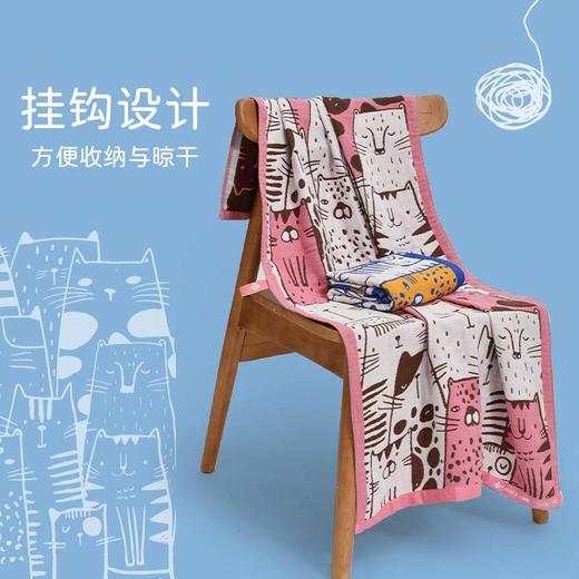 洁丽雅儿童纱布浴巾女卡通7A抗菌A类儿童棉质吸水亲肤快干 商品图2