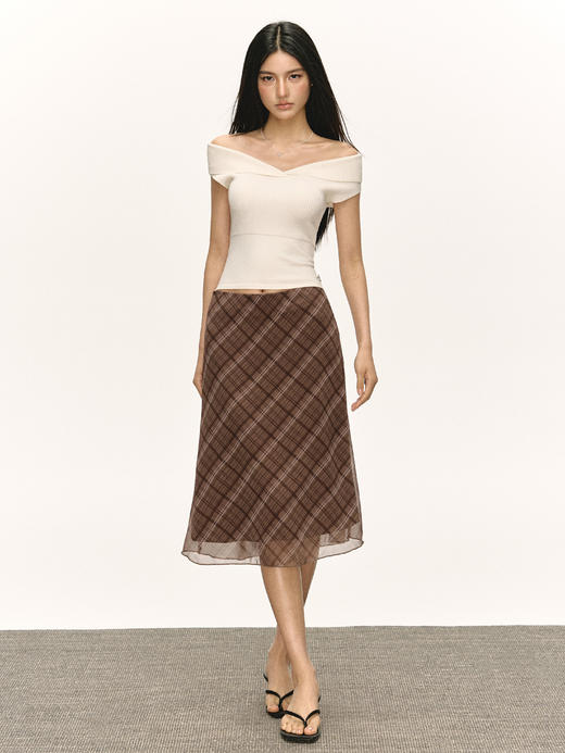 Ariseism  美式复古灰色格纹半身裙女夏季新款修身包臀裙子 商品图4