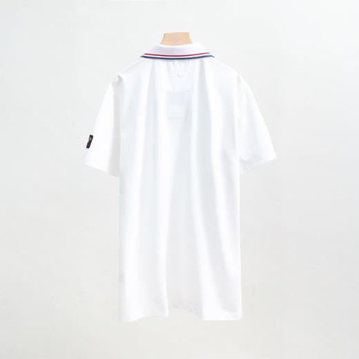 鲨鱼 撞色领字母刺绣小方标 珠地网眼棉短袖POLO衫 特惠 PSS173 商品图4