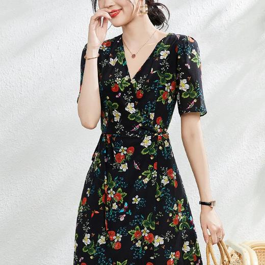 【高货oyg】全新升级洛诗琳【铂金会员487/天猫659/差价172】(13531)真丝连衣裙2025新款法式复古气质时尚桑蚕丝碎花裙 商品图3