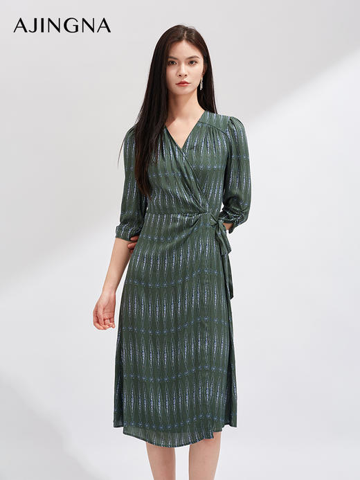 【超值秒杀】阿菁娜端庄优雅气质抽褶连衣裙T29X112129 商品图1