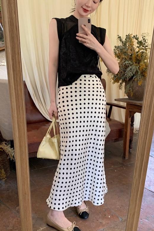 ELLA JADE 新中式盘扣上衣波点半裙套装 20288 商品图0