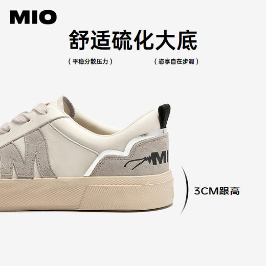 MIO米奥做旧脏脏鞋复古板鞋女小白鞋经典百搭休闲鞋M254551307 商品图4