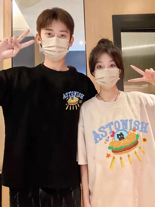 【YW】无忧购韩系ins休闲卡通印花230g情侣短袖T恤（截单后3-5天发货) 商品图5