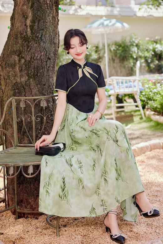 Le Malene 新中式旗袍领镂空拼接式连衣裙 20261 商品图5