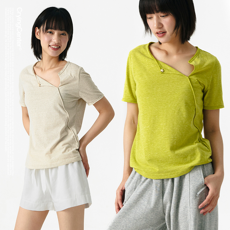 CryingCenter 夏日海星薄透点子纱短袖 哭喊中心