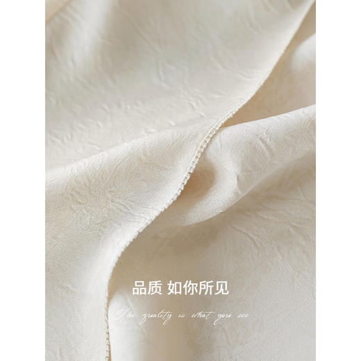 COCOBELLA重工对丝暗纹提花缎国风短袖衬衫新中式罩衫SR3198 商品图4