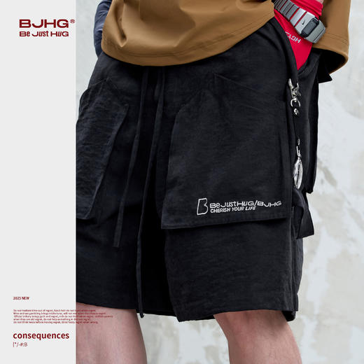 BJHG不计后果美式休闲短裤男夏季潮牌2025新款复古宽松情侣五分裤 商品图3