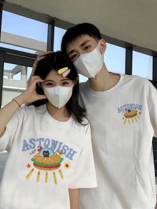 【YW】无忧购韩系ins休闲卡通印花230g情侣短袖T恤（截单后3-5天发货) 商品图6