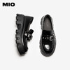MIO米奥高跟乐福鞋女秋新款黑色一脚蹬英伦风厚底增高jk单鞋M254528101 商品缩略图3