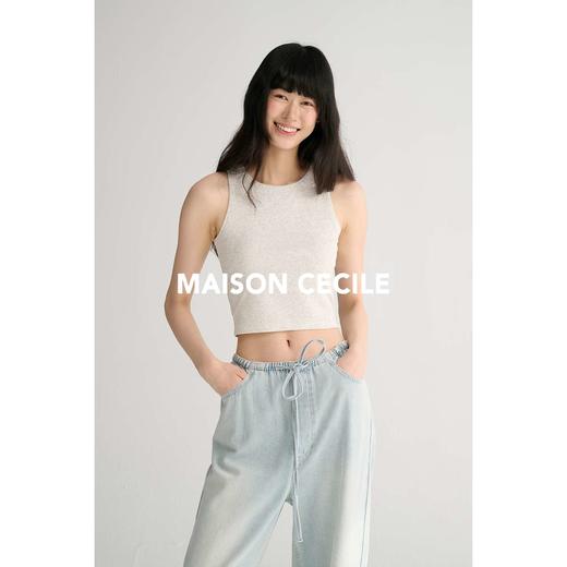 MAISON CECILE 四色/短款显比例修身百搭纯色无袖背心上衣 商品图4