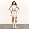 Ariseism  美式复古白色背心百褶半身裙短裙女夏套装两件套 商品缩略图1