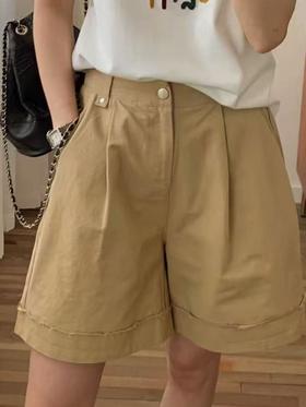 中秋大力度清仓~（不支持退）NO退【节日特卖】8117水洗棉后松紧腰卡其五分短裤-喜出