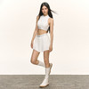 Ariseism  美式复古白色背心百褶半身裙短裙女夏套装两件套 商品缩略图0
