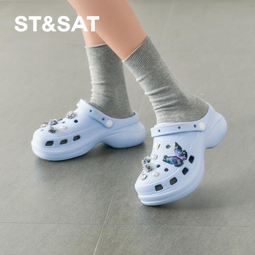 星期六幻彩珍珠花朵厚底洞洞鞋SSD2110F4H 商品图2