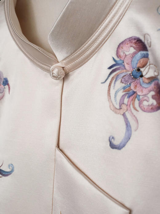 盛唐牡丹大师系列| 蝶恋花丝毛马甲-米白 商品图2