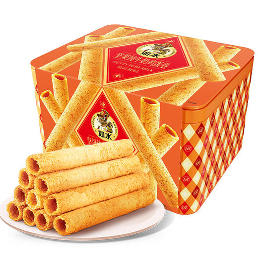 如水坚果纯牛奶鸡蛋卷468g 商品图1