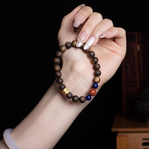 XY0367沉香+南红青金石国风古典风手串 商品图7