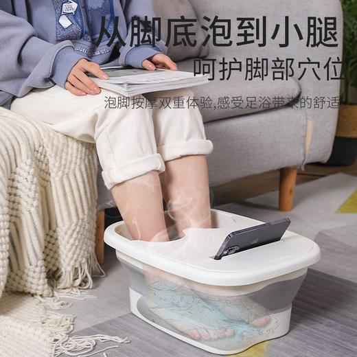 泡脚桶 家用养生按摩泡脚盆保温带手机支架足浴桶带盖折叠足浴盆 商品图3