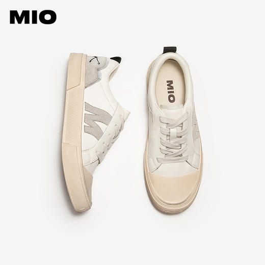 MIO米奥做旧脏脏鞋复古板鞋女小白鞋经典百搭休闲鞋M254551307 商品图3