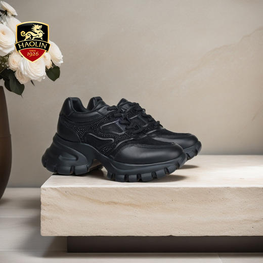 豪麟名鞋奥莱迪嘉女鞋时尚老爹鞋牛皮革DJXXO51WX212黑色  原价1960元 商品图1