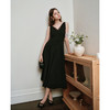 OLrain欧芮儿黑色赫本风蕾丝花边V领2025夏季新款收腰显瘦连衣裙 商品缩略图0