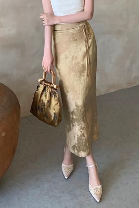 Le Malene 金色光泽感提花半身裙 20231