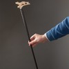 独角鹿西洋古董 法国出品纯银环箍吠犬造型母贝精雕杖柄装饰玫瑰木杖身牛角杖脚古董手杖 商品缩略图1
