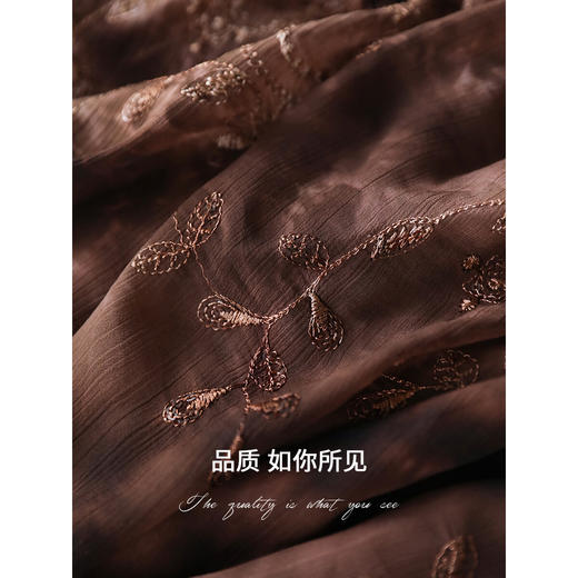 COCOBELLA侘寂风手工扎染超大摆吊带裙刺绣亮片连衣裙FR3223 商品图4