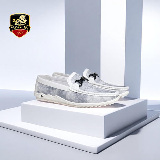 豪麟名鞋奥莱迪嘉男鞋商务鞋织物/牛皮革DJMMO51MS210白色  原价1660元 商品图1