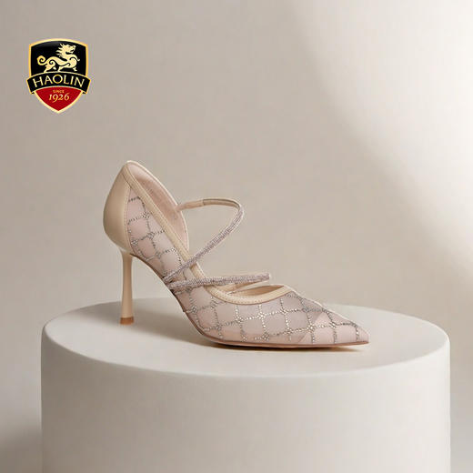 豪麟名鞋奥莱迪嘉女鞋皮鞋织物+羊皮革DJMPA51WP017杏色  原价2660元 商品图1