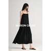 MAISON CECILE三色/极简优雅细肩带光泽感醋酸压褶吊带连衣裙 商品缩略图4