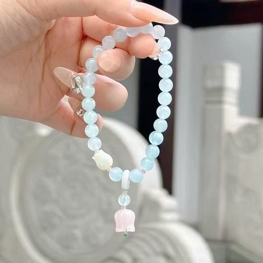 灵隐文创海蓝 郁金香贝壳幸福 新中式手串 商品图0