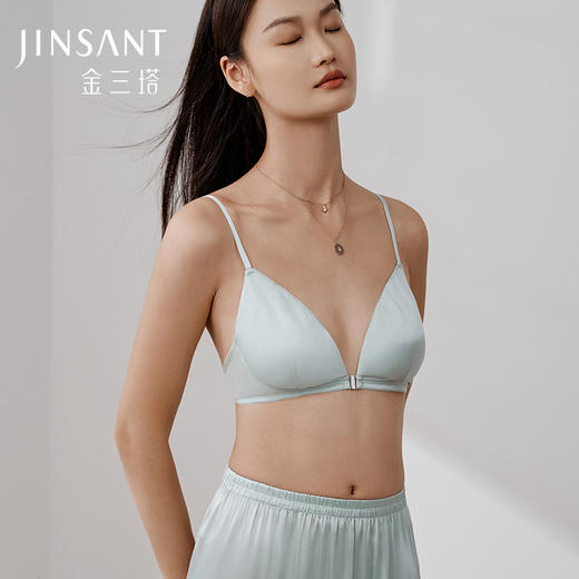 金三塔女真丝前扣无钢圈文胸舒适透气内衣 NZFFB302.. 商品图1