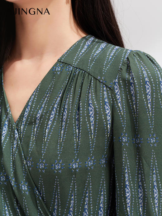 【超值秒杀】阿菁娜端庄优雅气质抽褶连衣裙T29X112129 商品图3