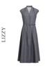 LIZZY早秋优雅名媛气质经典通勤收腰大摆连衣裙配腰带8144 商品缩略图5