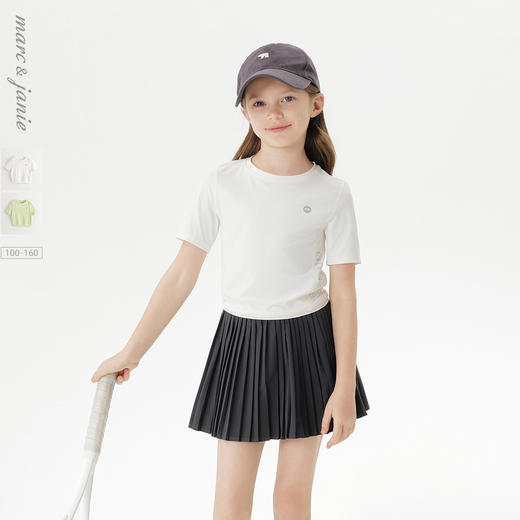 【凉感防晒骑行服】马克珍妮女童运动短袖T恤 儿童夏装新款550387 商品图0