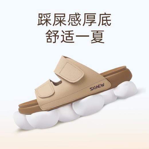 信诺真皮平底勃肯拖鞋女2025夏季新款女鞋半拖凉鞋外穿轻便沙滩鞋5L267-1 商品图4