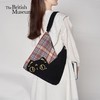 大英博物馆 巴斯特系列 格纹拼接单肩包 红蓝格 商品缩略图0