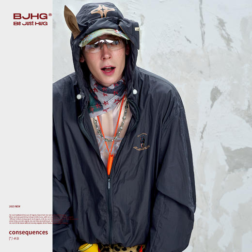 BJHG不计后果杜宾防晒衣男夏季2025新款潮牌户外运动休闲防晒服女 商品图2