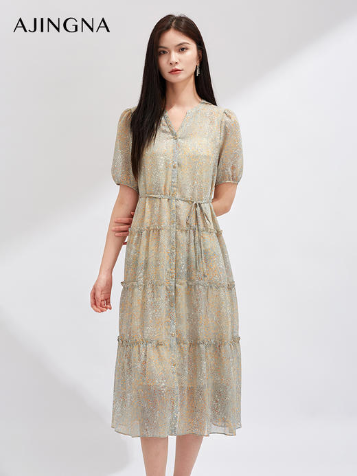 【超值秒杀】阿菁娜度假风闲适碎花连衣裙T29X112127 商品图1