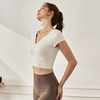 跃牌【轻匀系列】NS裸感瑜伽服短袖带胸垫性感V领健身背心运动T恤女TXB1440 商品缩略图2