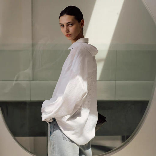 两件式宽松亚麻罩衫 商品图1