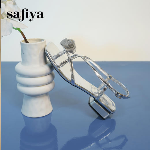 预售7天|Safiya/索菲娅2025时尚套趾玫瑰气质显白粗跟一字扣带仙女凉鞋SFD2115420 商品图6