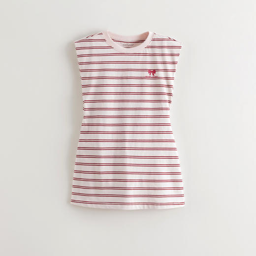 马克珍妮女童条纹收腰拼接连衣裙 儿童裙子2025年夏装新款550701 商品图2