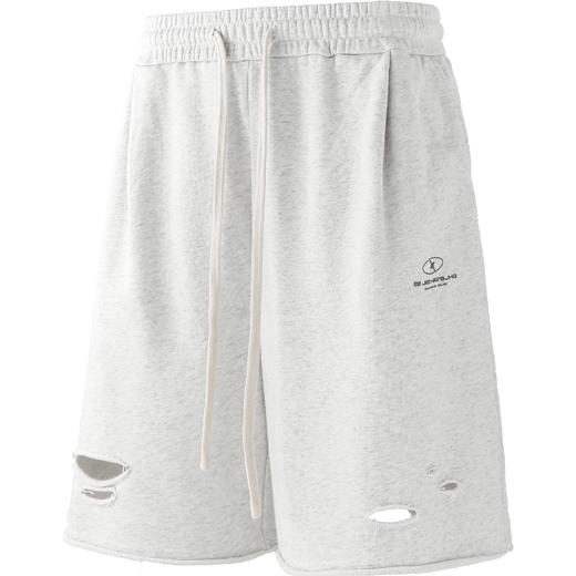 BJHG不计后果水洗破洞短裤男款夏季2025新款复古宽松休闲五分裤子 商品图4