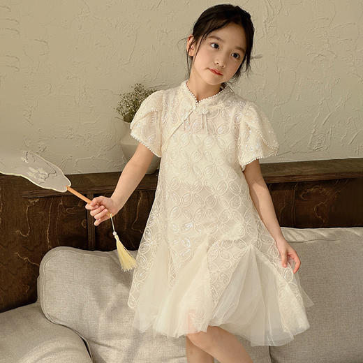 【麦乐拉 儿童套装集合】国风套装 新中式盘扣公主裙 鱼尾纱裙 商品图6